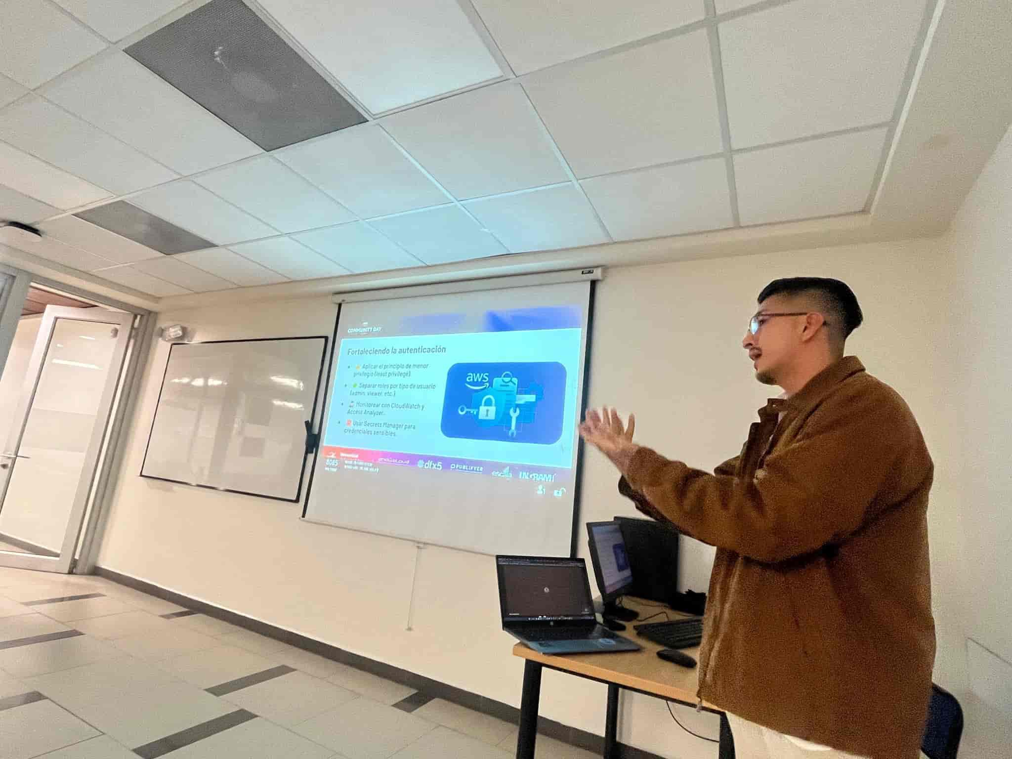 Speaking about intelligent auth using Cognito and IAM at the AWS Community Day 2025