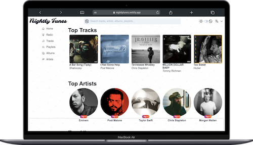 Nightly Tunes website