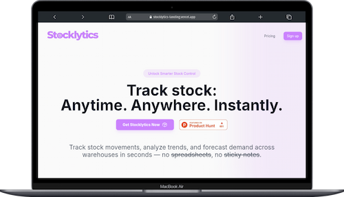 Stocklytics Landing Page